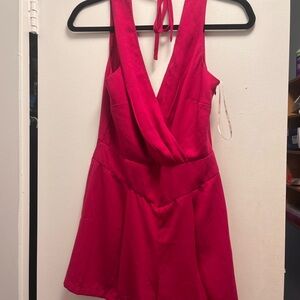 Chic Hot Pink Sleeveless Romper